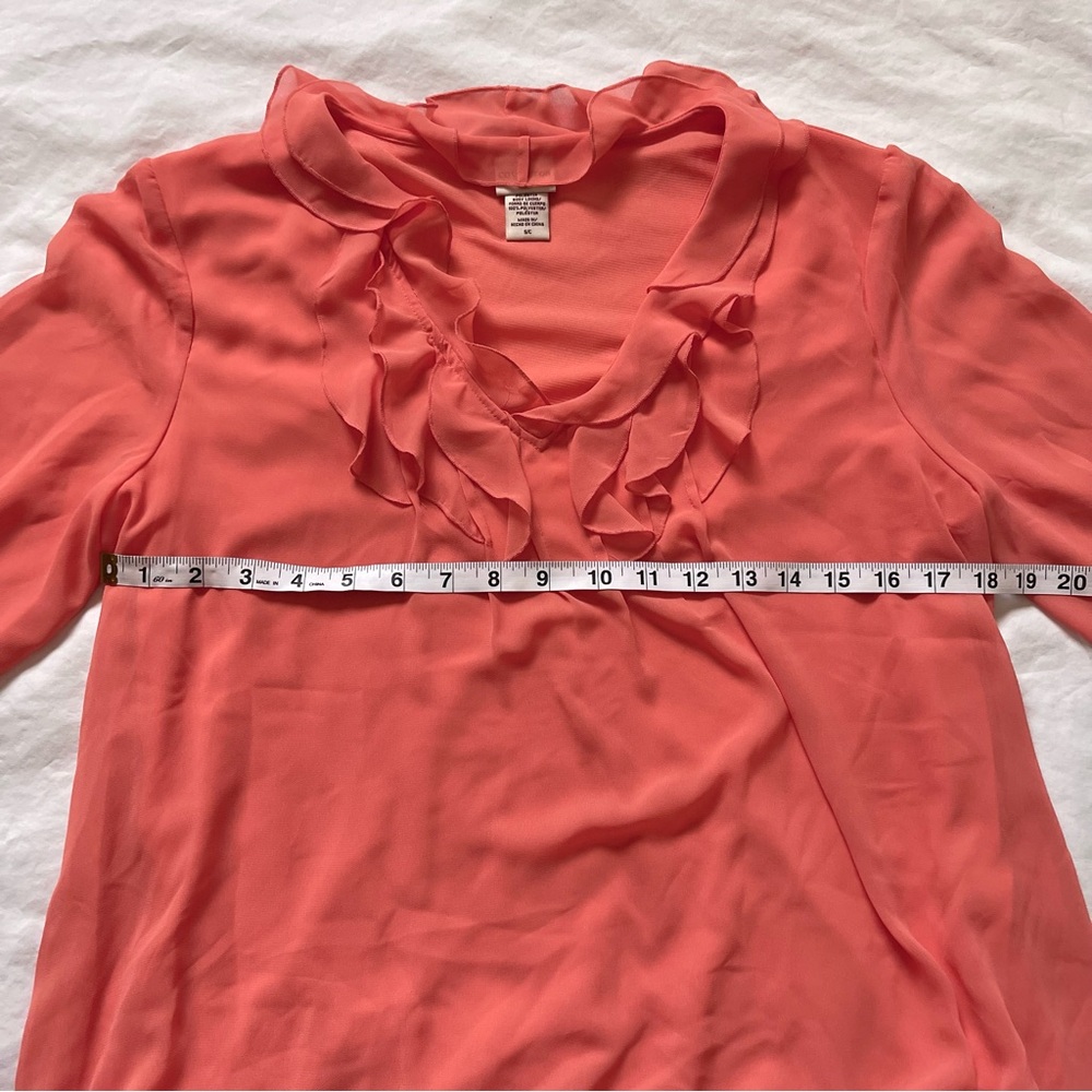 Covington Coral Chiffon Ruffle Blouse Layered Ruffle Top Women’s Small Coquette - Picture 7 of 15